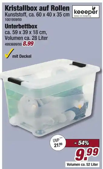 Poco Keeeper kristallbox auf rollen oder unterbettbox Angebot
