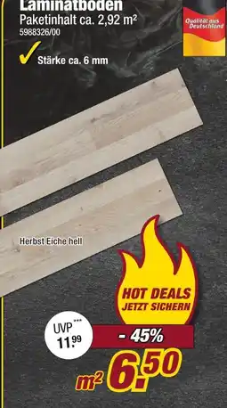 Poco Qualität aus deutschland laminatboden herbst eiche hell Angebot