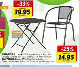 SCONTO Bistrostuhl „lucca 2“ oder klapptisch „novara 3“ Angebot