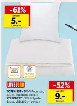 SCONTO Levelone kopfkissen oder steppbett Angebot