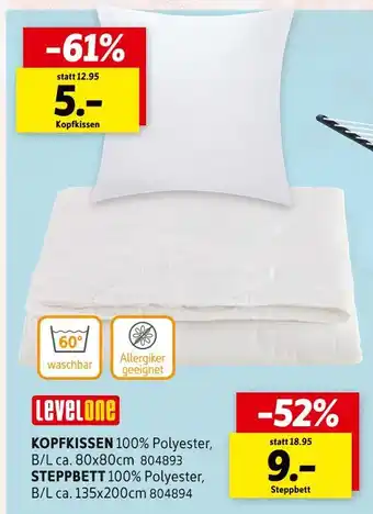 SCONTO Levelone kopfkissen oder steppbett Angebot