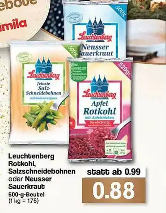 Famila Nord West Leuchtenberg Rotkohl, Salzschneidebohnen Oder Neusser Sauerkraut Angebot