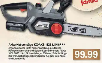 Famila Nord West Kraftixx Akku-kettensäge Kx-aks 1825 Li Kit Angebot