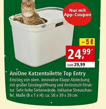 Fressnapf Anione Katzentoilette Top Entry Angebot