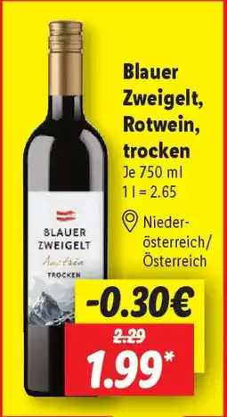 Lidl Blauer Zweigelt, Rotwein, trocken Angebot
