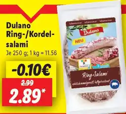 Lidl Dulano Ring-/Kordel- salami Angebot