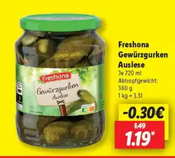 Lidl Freshona Gewürzgurken Auslese Angebot