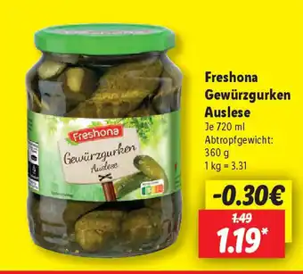 Lidl Freshona Gewürzgurken Auslese Angebot