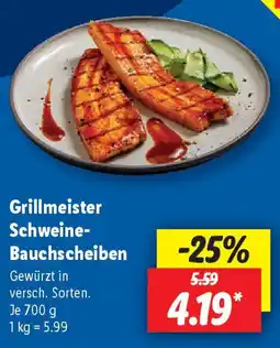Lidl Grillmeister Schweine- Bauchscheiben Angebot