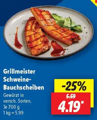 Lidl Grillmeister Schweine- Bauchscheiben Angebot