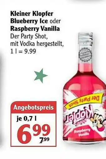 Globus Kleiner Klopfer Blueberry Ice Oder Raspberry Vanilla Angebot