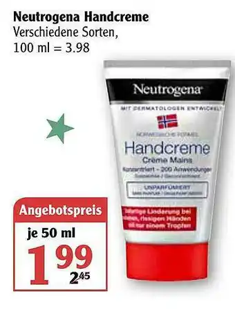 Globus Neutrogena Handcreme Angebot