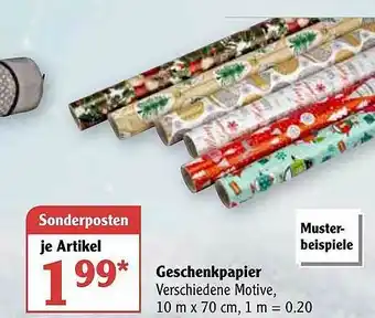 Globus Geschenkpapier Angebot