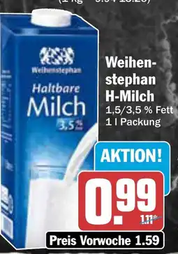 AEZ Weihenstephan H-Milch Angebot