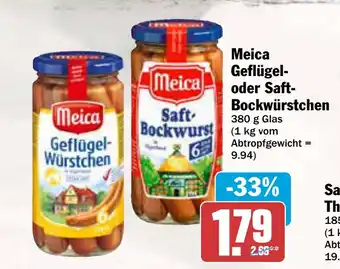 AEZ Meica Geflügel- oder Saft- Bockwürstchen Angebot