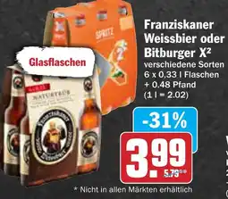 AEZ Franziskaner Weissbier oder Bitburger X² Angebot