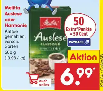 Netto Marken-Discount Melitta Auslese oder Harmonie Angebot