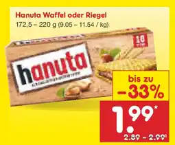Netto Marken-Discount Hanuta Waffel oder Riegel Angebot