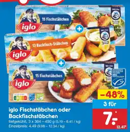 Netto Marken-Discount iglo Fischstäbchen oder Backfischstäbchen Angebot