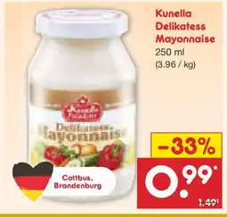 Netto Marken-Discount Kunella Delikatess Mayonnaise Angebot