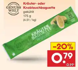 Netto Marken-Discount Kräuter- oder Knoblauchbaguette Angebot