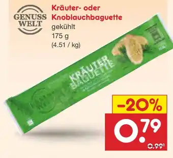 Netto Marken-Discount Kräuter- oder Knoblauchbaguette Angebot