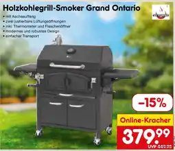 Netto Marken-Discount Holzkohlegrill-Smoker Grand Ontario Angebot