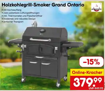 Netto Marken-Discount Holzkohlegrill-Smoker Grand Ontario Angebot