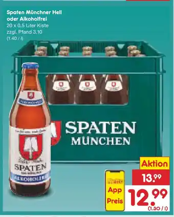 Netto Marken-Discount Spaten Münchner Hell oder Alkoholfrei Angebot