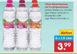 Netto Marken-Discount Vitrex Mineralwasser mit Fruchtgeschmack Angebot