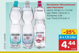 Netto Marken-Discount Gerolsteiner Mineralwasser oder Nearwater Angebot
