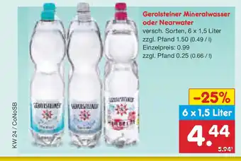 Netto Marken-Discount Gerolsteiner Mineralwasser oder Nearwater Angebot