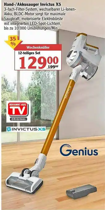 Globus Genius Hand- Oder Akkusauger Invictus X5 Angebot