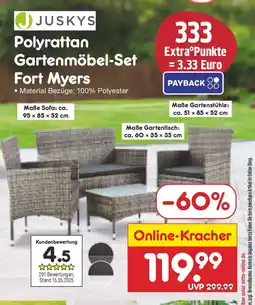 Netto Marken-Discount Polyrattan Gartenmöbel-Set Fort Myers Angebot