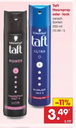 Netto Marken-Discount Taft Haarspray oder -lack Angebot