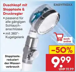 Netto Marken-Discount Duschkopf mit Stopptaste & Druckregler Angebot