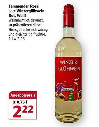 Globus Fammender Rosé Oder Winzerglühwein Rot, Weiß Angebot