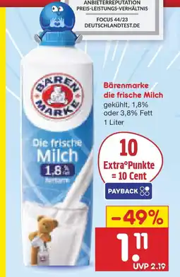 Netto Marken-Discount Bärenmarke die frische Milch Angebot