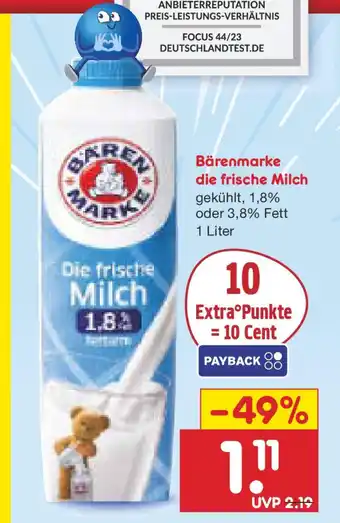 Netto Marken-Discount Bärenmarke die frische Milch Angebot