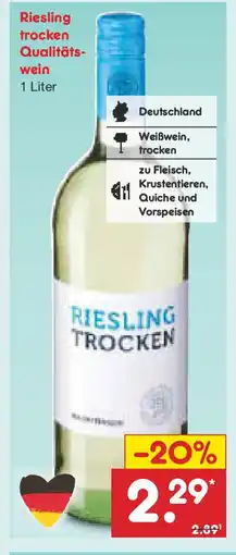 Netto Marken-Discount Riesling trocken Qualitäts- wein Angebot