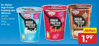 Netto Marken-Discount Dr. Oetker High Protein Pudding oder Milchreis Angebot