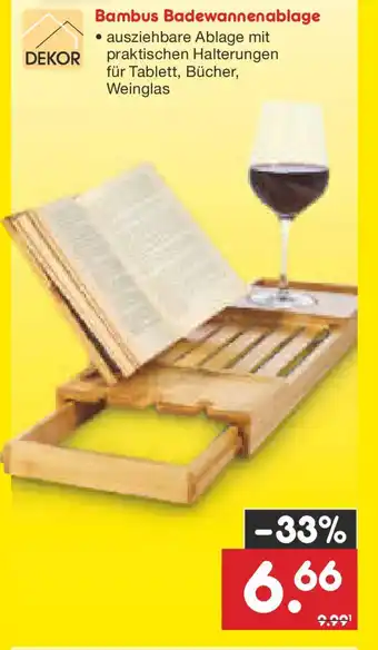 Netto Marken-Discount Bambus Badewannenablage Angebot