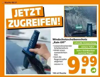 Globus Baumarkt Windschutzscheibenschutz „rain Off“ Angebot