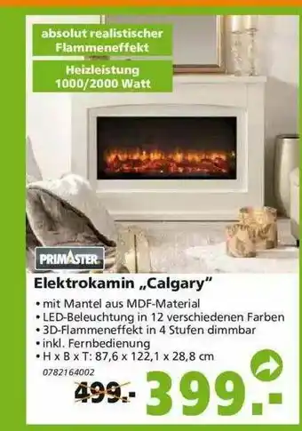 Globus Baumarkt Primaster Elektrokamin „calgary“ Angebot