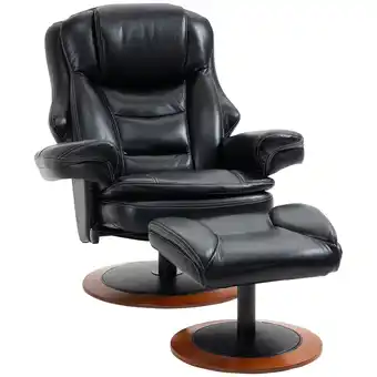 Netto Marken-Discount HOMCOM Relaxsessel mit Hocker Kunstleder, Stahl Angebot