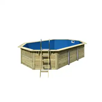 toom Baumarkt Karibu Massivholzpool-Set 'Paia 4' 558 x 347 x 121 cm mit Innenhülle blau, Filteranlage Angebot
