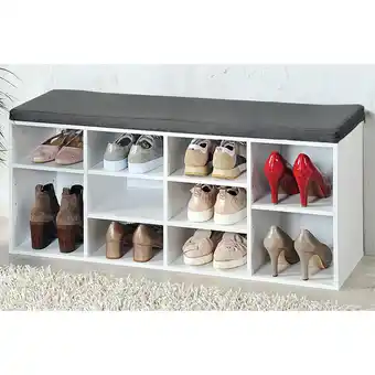 toom Baumarkt Kesper Schuhschrank mit Sitzkissen weiß 103,5 x 48 x 29,5 cm Angebot