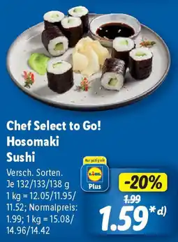 Lidl Chef Select to Go! Hosomaki Sushi Angebot
