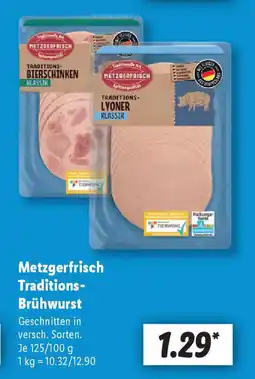 Lidl Metzgerfrisch Traditions- Brühwurst Angebot