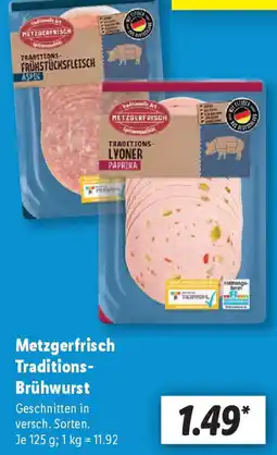 Lidl Metzgerfrisch Traditions- Brühwurst Angebot